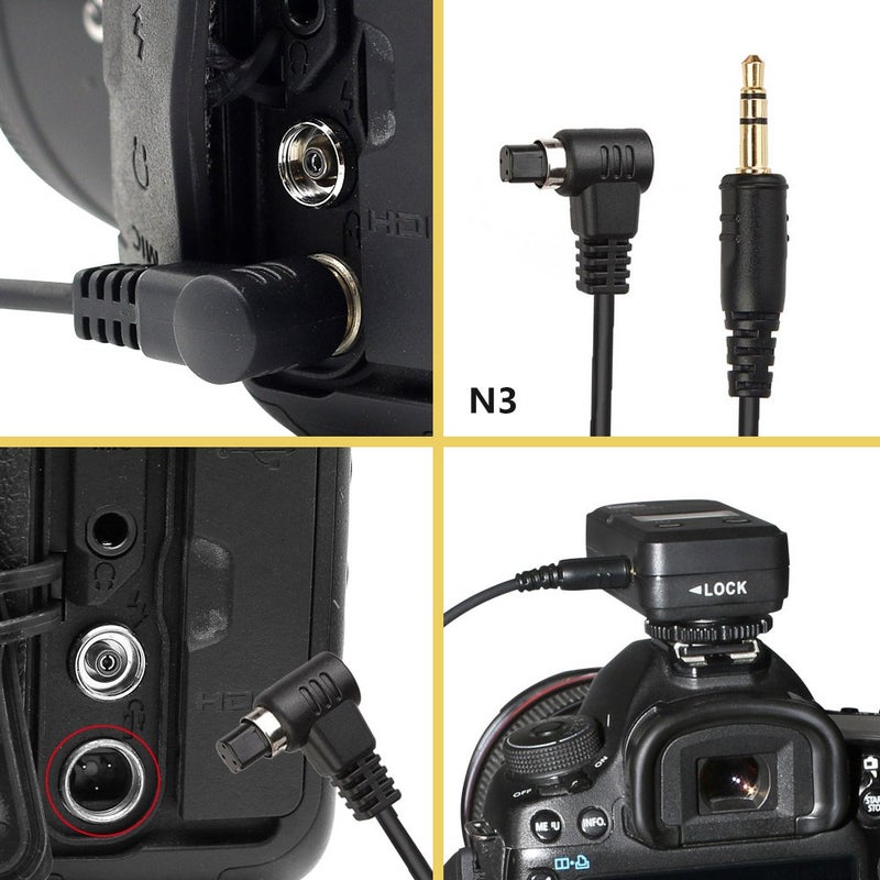 Pixel 3.5mm-N3 Camera Shutter Connecting Cable Cord Compatible for for Canon EOS 5D, 5D Mark II, 5D Mark III, 6D, 7D, 7D Mark II - Image 3